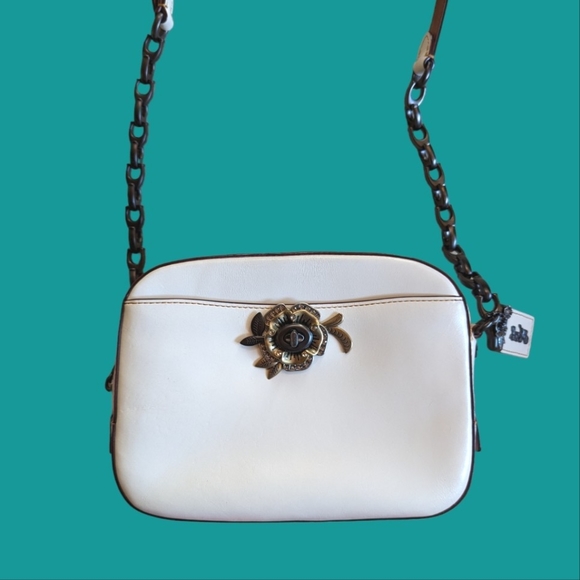 🦄HTF 1941 Tea Rose Turnlock Camera bag with vintage floral print - Picture 2 of 12